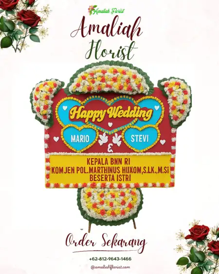 Papan Bunga Pernikahan Blondo